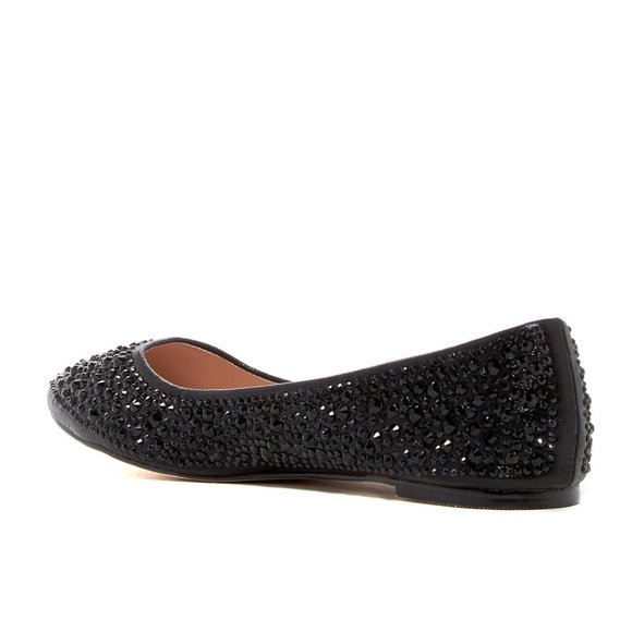 Lauren Lorraine LIZZY New Crystal Jewel Flats Shoe BLACK Women's 5.5 NIB Last! - Picture 2 of 11